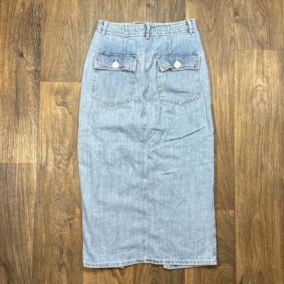 Denim Jean Front Slit Trend Skirt - Picture 5 of 8